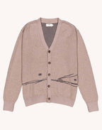 Cardigan Paysac Taupe en laine mérinos extra-fine, Coton bio – OLOW