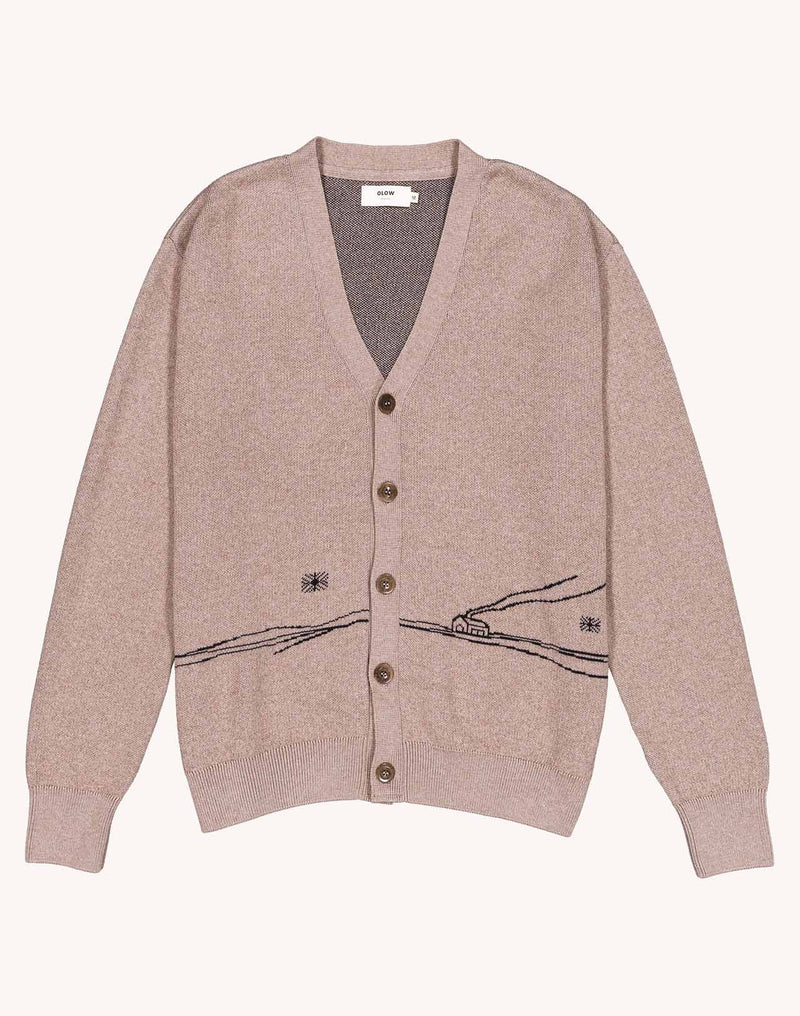 Cardigan Paysac Taupe en laine mérinos extra-fine, Coton bio – OLOW