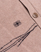 Cardigan Paysac Taupe en laine mérinos extra-fine, Coton bio – OLOW