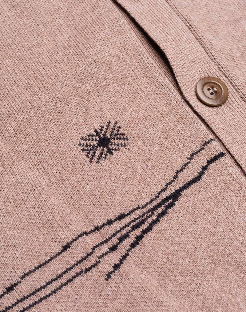 Cardigan Paysac Taupe en laine mérinos extra-fine, Coton bio – OLOW