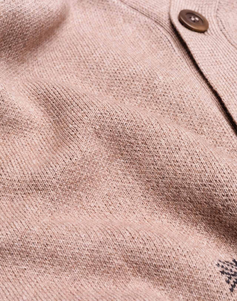 Cardigan Paysac Taupe en laine mérinos extra-fine, Coton bio – OLOW