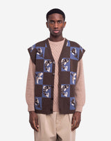 Sleeveless bicoloured Solway cardigan