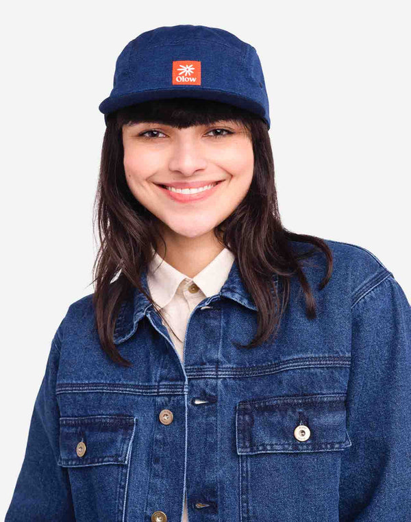 Casquette Five Panel Flower denim bleu