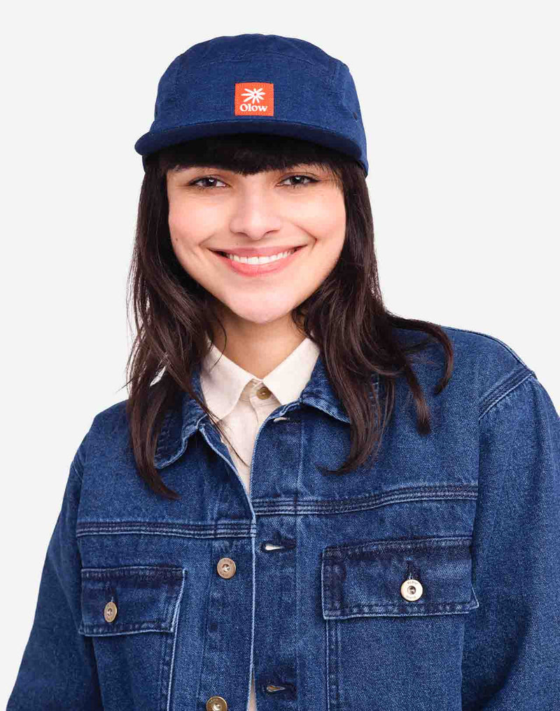 Casquette Five Panel Flower denim bleu