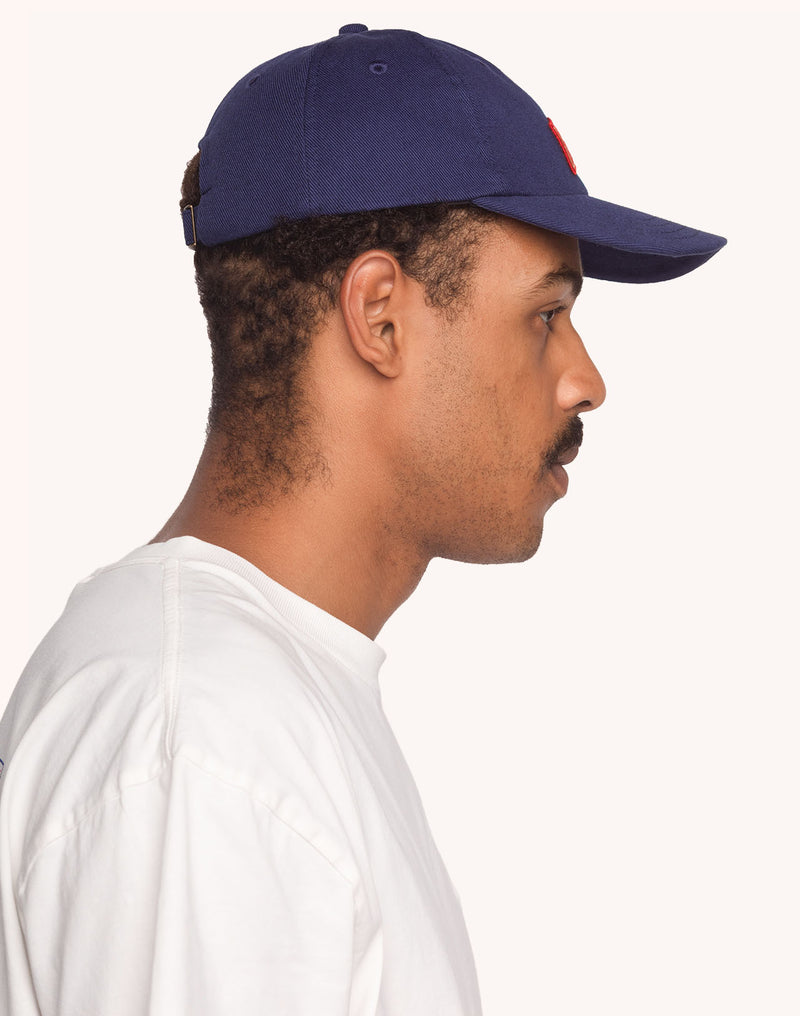 Casquette Six Panel Artisanal Maker Bleu Outremer en sergé coton bio – OLOW
