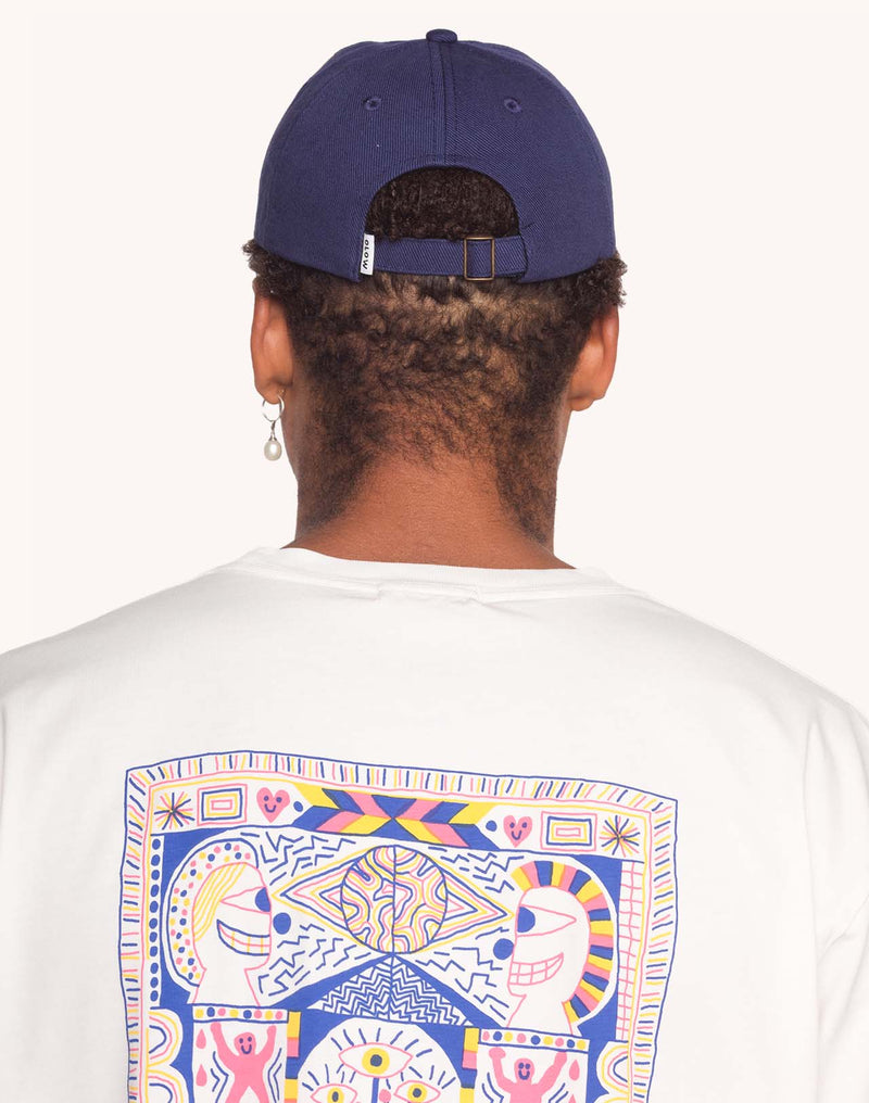 Casquette Six Panel Artisanal Maker Bleu Outremer en sergé coton bio – OLOW