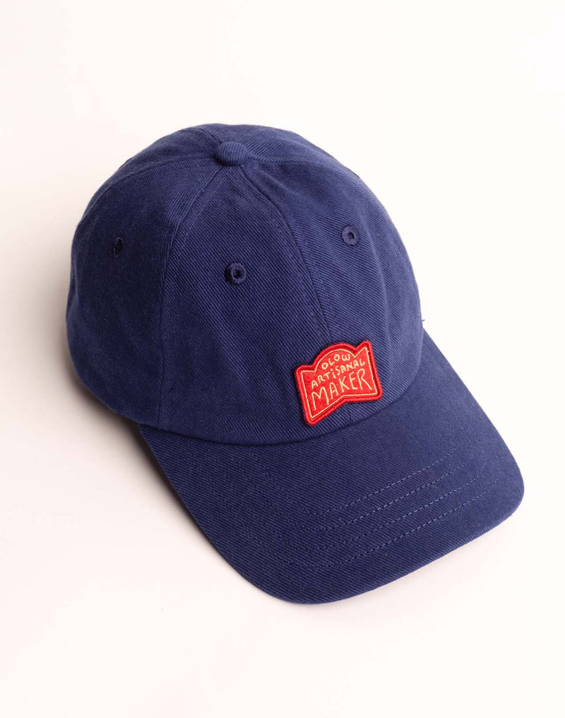 Casquette Six Panel Artisanal Maker Bleu Outremer en sergé coton bio – OLOW