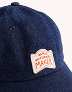 Casquette Six Panel Artisanal Maker Denim Bleu en coton, Coton recyclé – OLOW