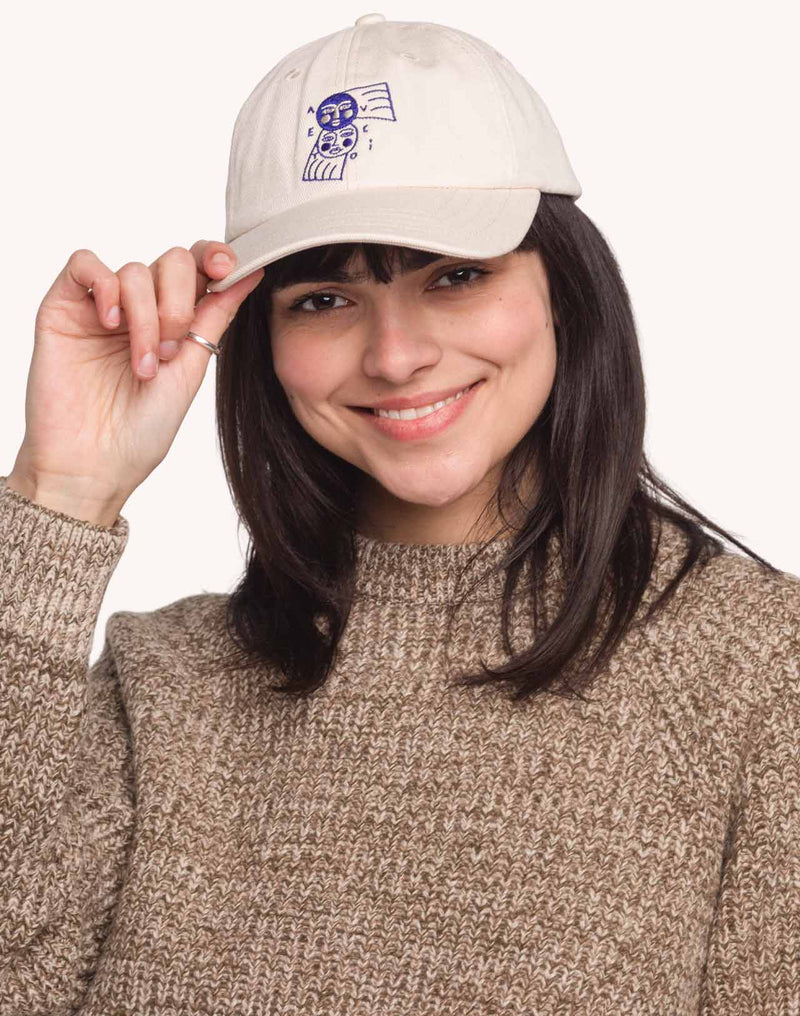 Casquette Six Panel Avec Toi Écru en sergé coton bio – OLOW