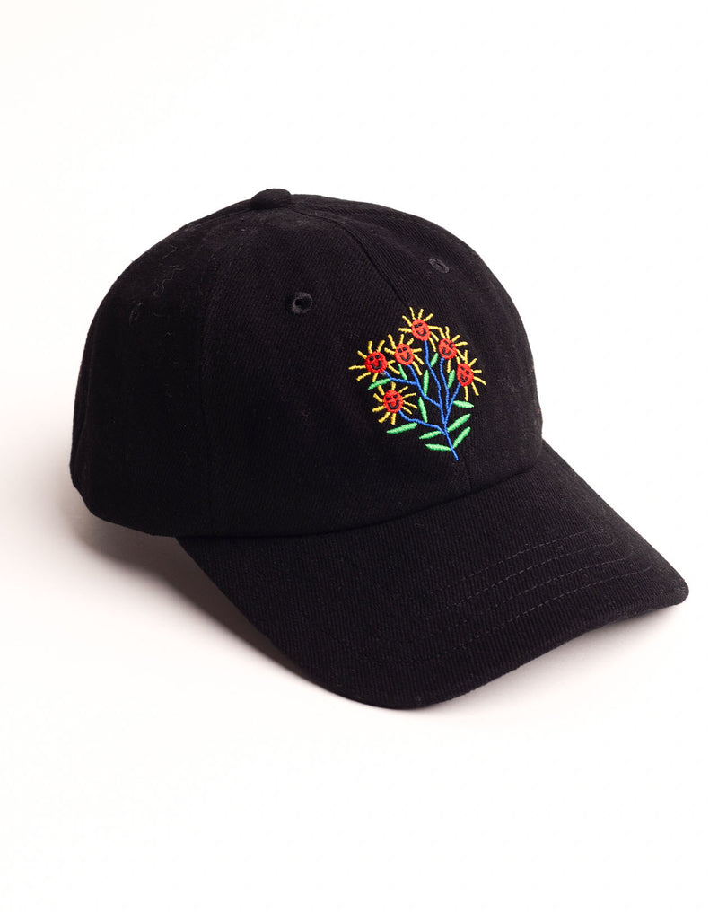 Casquette Six Panel Blossom Yourself Denim Noir en coton bio – OLOW