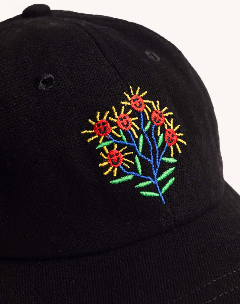 Casquette Six Panel Blossom Yourself Denim Noir en coton bio – OLOW