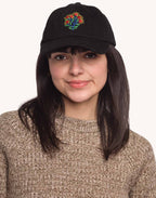 Casquette Six Panel Blossom Yourself Denim Noir en coton bio – OLOW