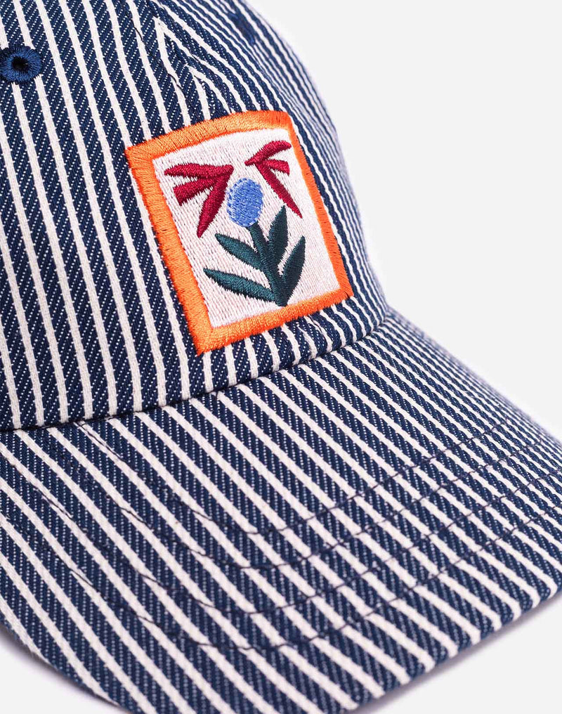 Casquette six panel Bud rayé