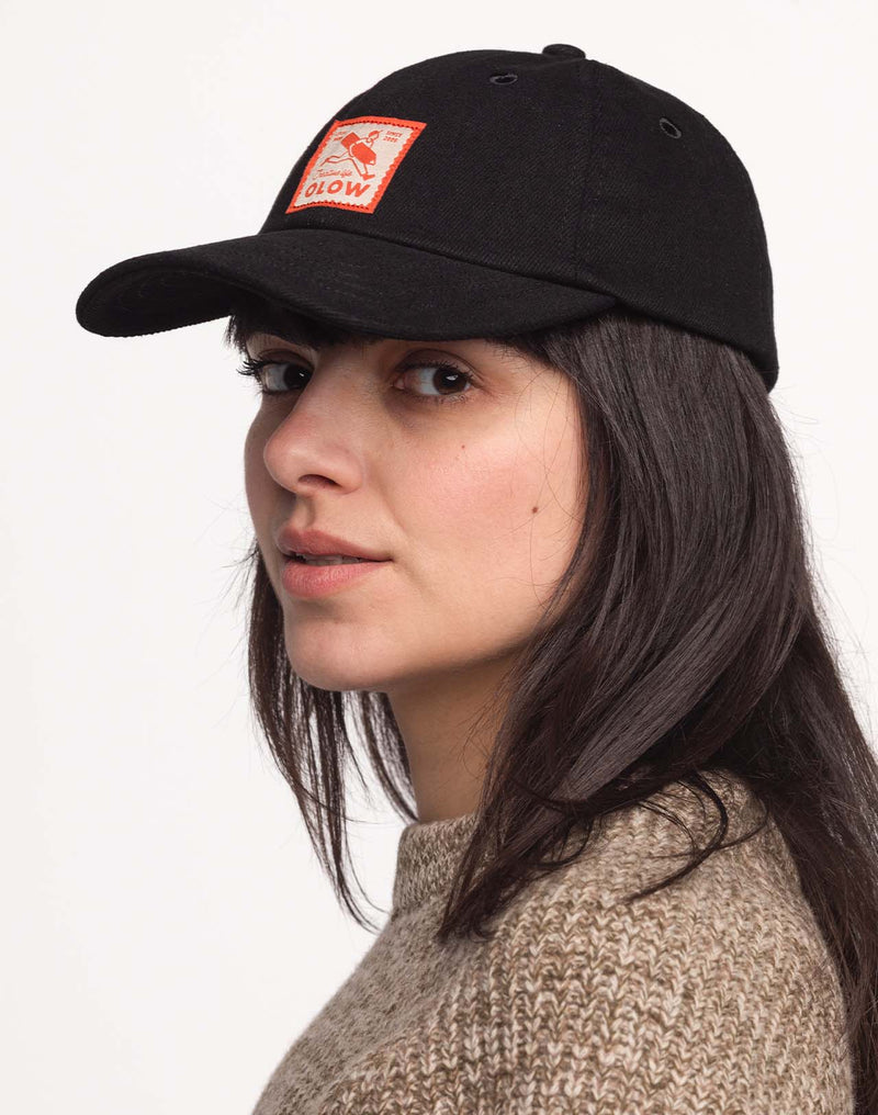 Casquette Six Panel Creative Studio Denim Noir en coton bio – OLOW