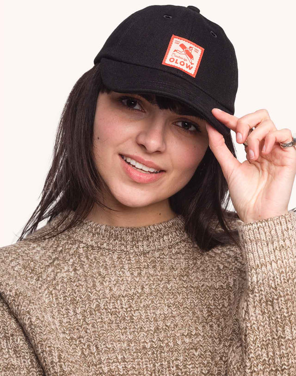 Casquette Six Panel Creative Studio Denim Noir en coton bio – OLOW