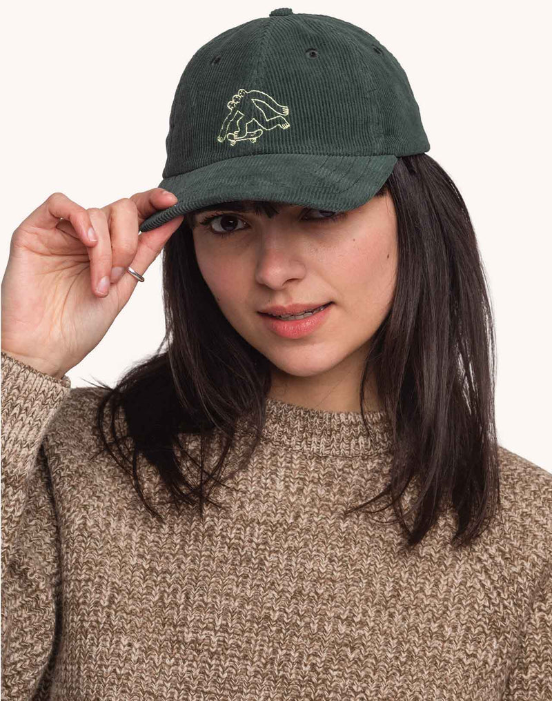 Casquette Six Panel Cruising Vert Mélèze en velours de coton – OLOW