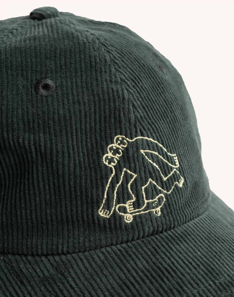 Casquette Six Panel Cruising Vert Mélèze en velours de coton – OLOW