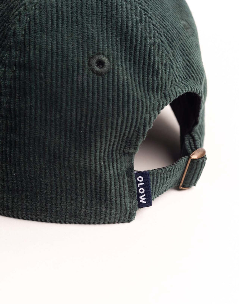 Casquette Six Panel Cruising Vert Mélèze en velours de coton – OLOW