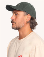 Casquette Six Panel Cruising Vert Mélèze en velours de coton – OLOW