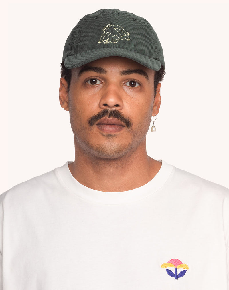 Casquette Six Panel Cruising Vert Mélèze en velours de coton – OLOW