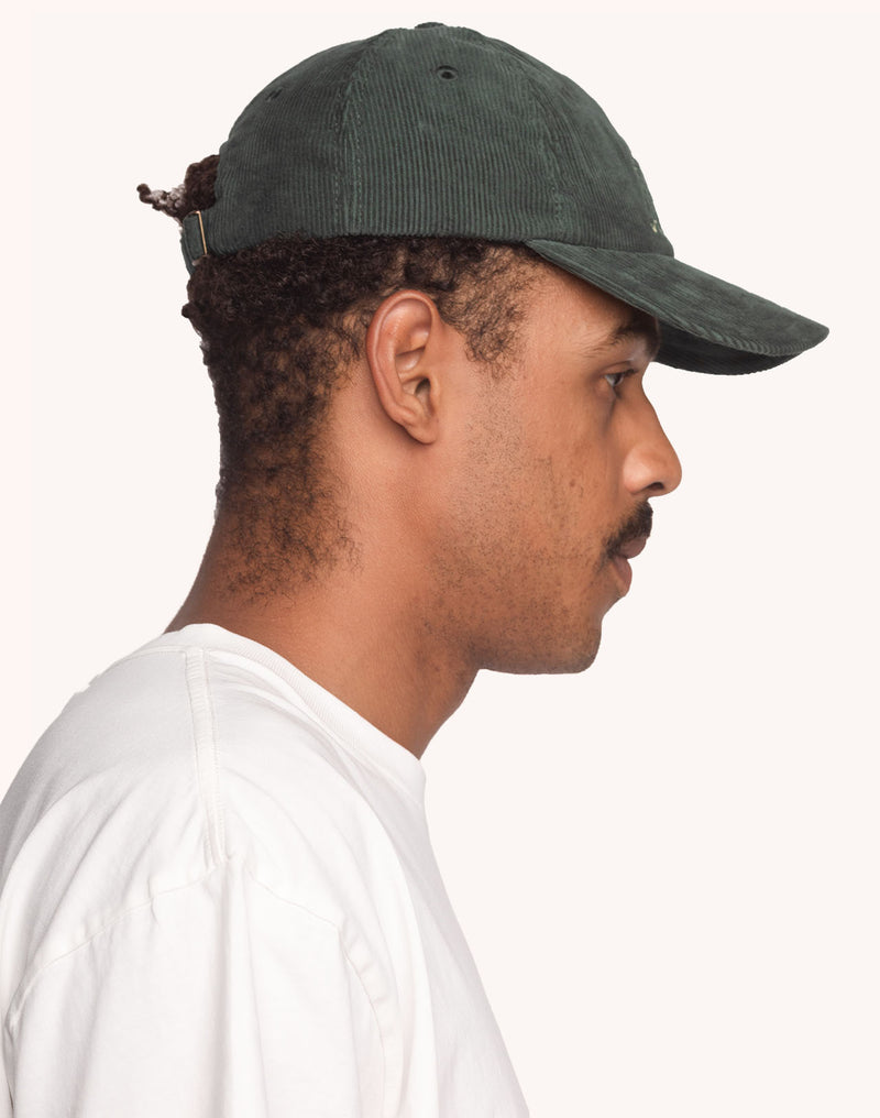 Casquette Six Panel Cruising Vert Mélèze en velours de coton – OLOW