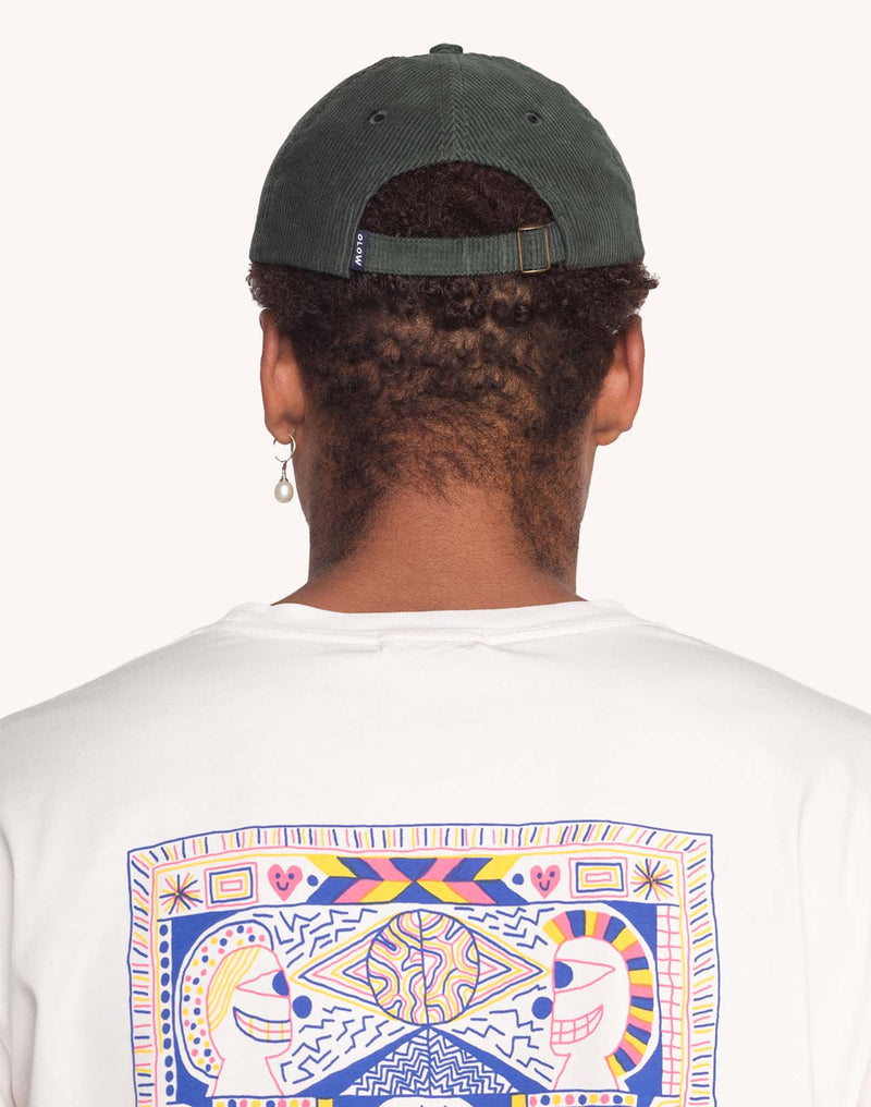 Casquette Six Panel Cruising Vert Mélèze en velours de coton – OLOW