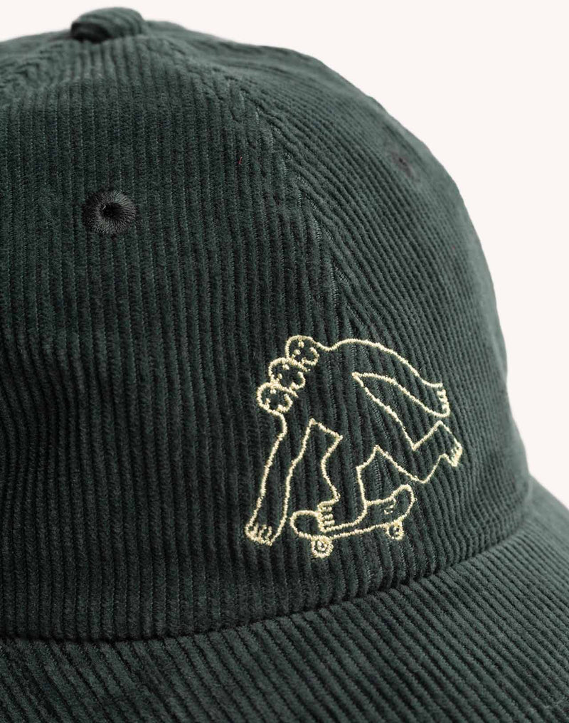 Casquette Six Panel Cruising Vert Mélèze en velours de coton – OLOW