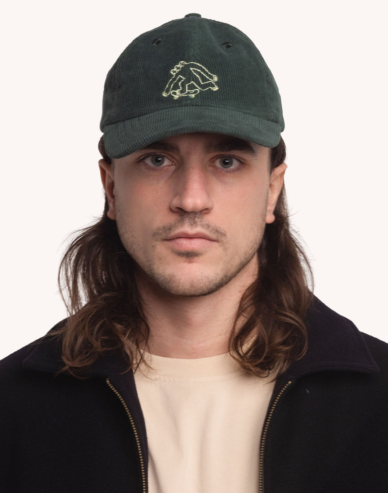Casquette Six Panel Cruising Vert Mélèze en velours de coton – OLOW
