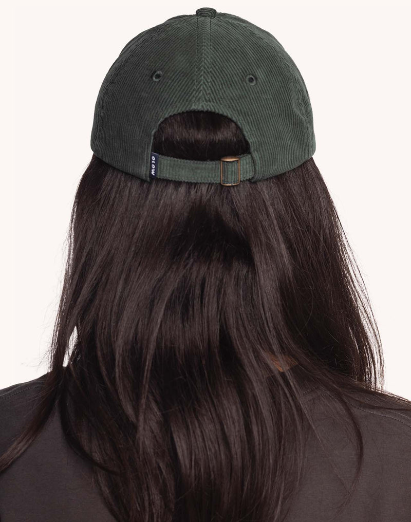 Casquette Six Panel Cruising Vert Mélèze en velours de coton – OLOW