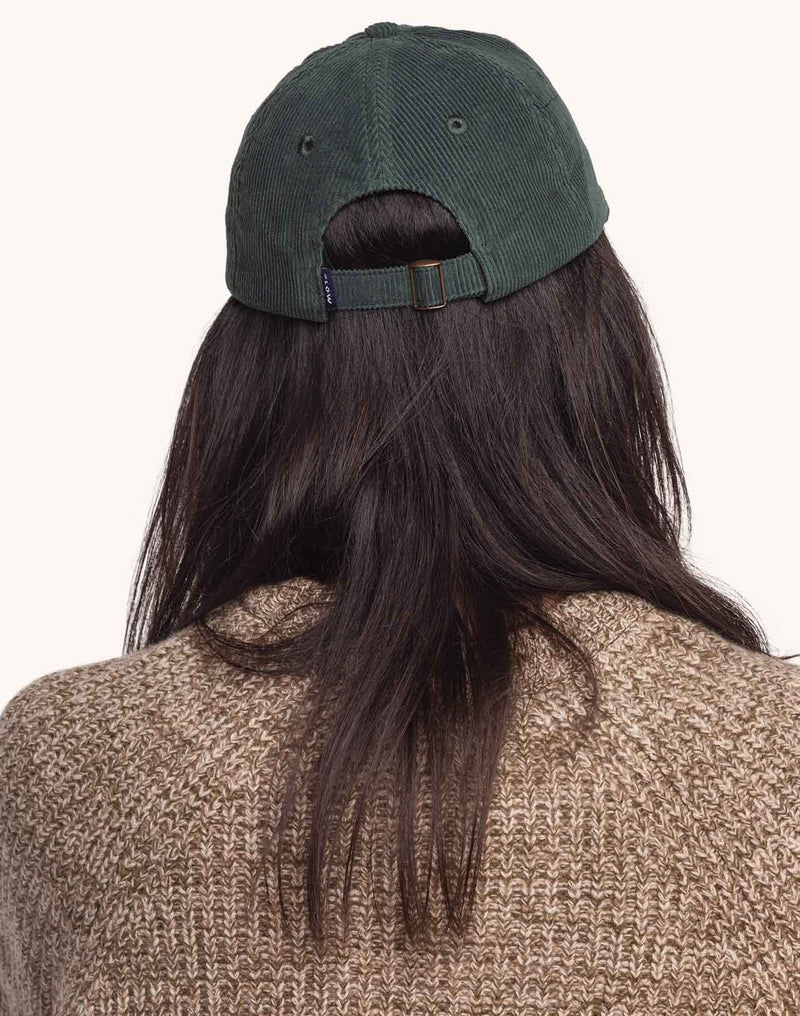 Casquette Six Panel Cruising Vert Mélèze en velours de coton – OLOW