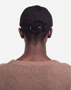 Casquette six panel Flower denim noir