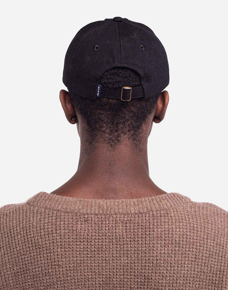 Casquette six panel Flower denim noir