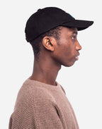 Casquette six panel Flower denim noir