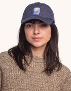 Casquette Six Panel Free Mind Denim Bleu en coton recyclé, Polyester recyclé, Autres fibres recyclées – OLOW