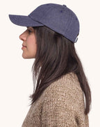 Casquette Six Panel Free Mind Denim Bleu en coton recyclé, Polyester recyclé, Autres fibres recyclées – OLOW