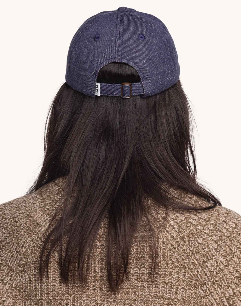 Casquette Six Panel Free Mind Denim Bleu en coton recyclé, Polyester recyclé, Autres fibres recyclées – OLOW