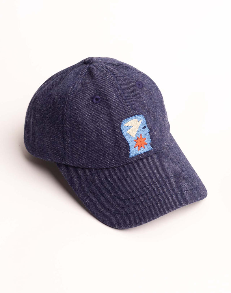 Casquette Six Panel Free Mind Denim Bleu en coton recyclé, Polyester recyclé, Autres fibres recyclées – OLOW
