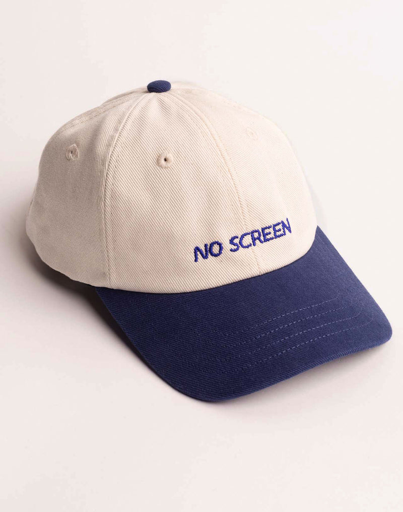 Casquette Six Panel Just Sky Écru & Bleu Outremer en sergé coton bio – OLOW