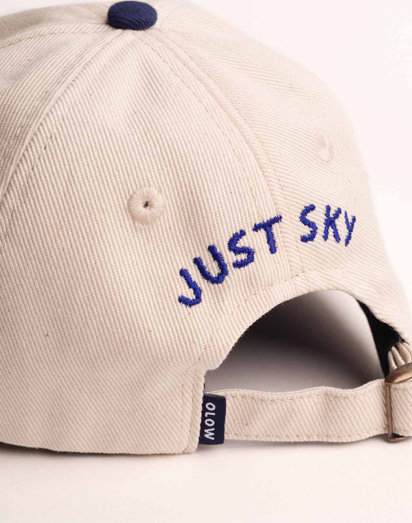 Casquette Six Panel Just Sky Écru & Bleu Outremer en sergé coton bio – OLOW