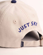 Casquette Six Panel Just Sky Écru & Bleu Outremer en sergé coton bio – OLOW