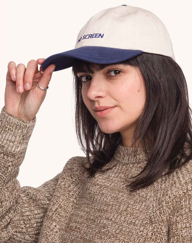 Casquette Six Panel Just Sky Écru & Bleu Outremer en sergé coton bio – OLOW