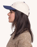 Casquette Six Panel Just Sky Écru & Bleu Outremer en sergé coton bio – OLOW