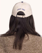 Casquette Six Panel Just Sky Écru & Bleu Outremer en sergé coton bio – OLOW