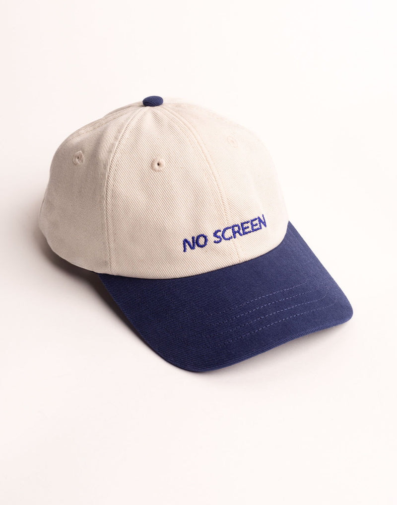 Casquette Six Panel Just Sky Écru & Bleu Outremer en sergé coton bio – OLOW