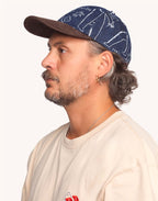 Casquette Six Panel Life Dance Denim Bleu & Marron en coton, Coton recyclé – OLOW