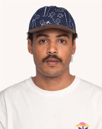 Casquette Six Panel Life Dance Denim Bleu & Marron en coton, Coton recyclé – OLOW