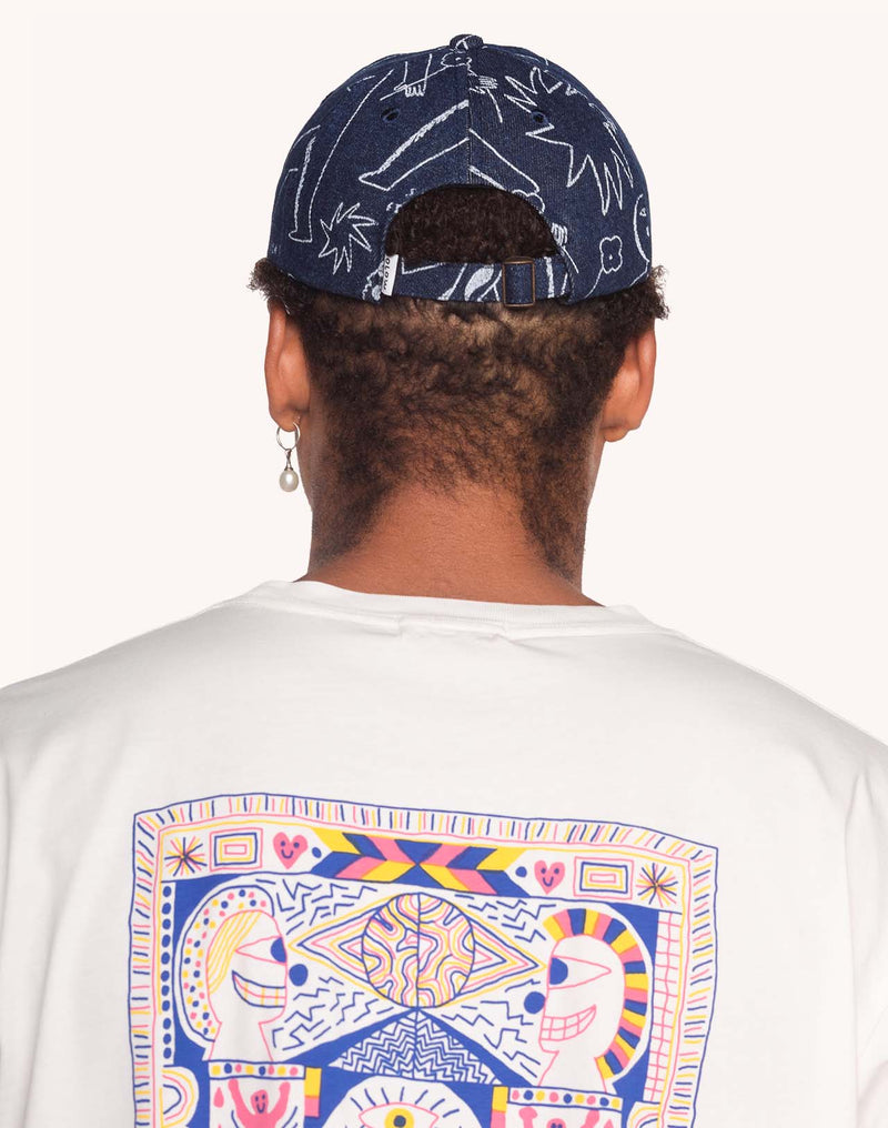 Casquette Six Panel Life Dance Denim Bleu & Marron en coton, Coton recyclé – OLOW