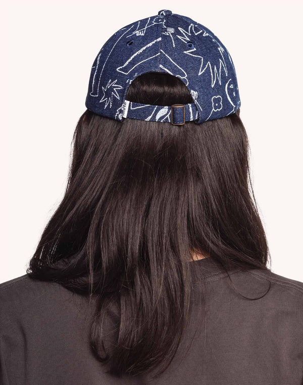 Casquette Six Panel Life Dance Denim Bleu & Marron en coton, Coton recyclé – OLOW