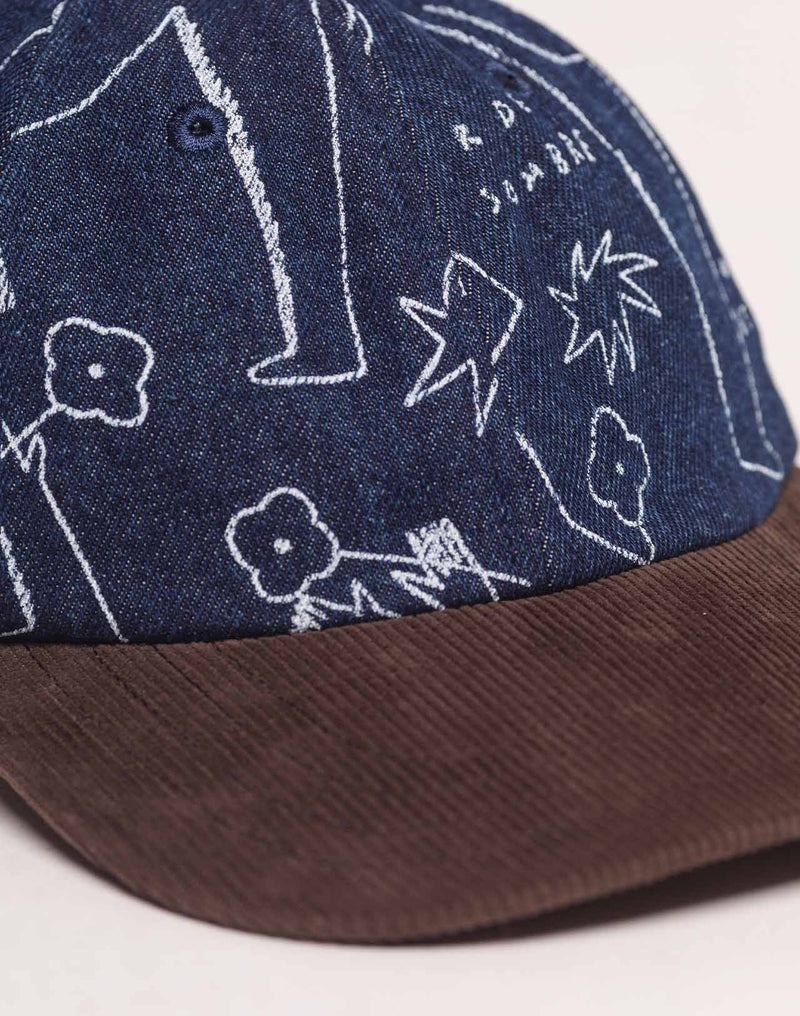Casquette Six Panel Life Dance Denim Bleu & Marron en coton, Coton recyclé – OLOW
