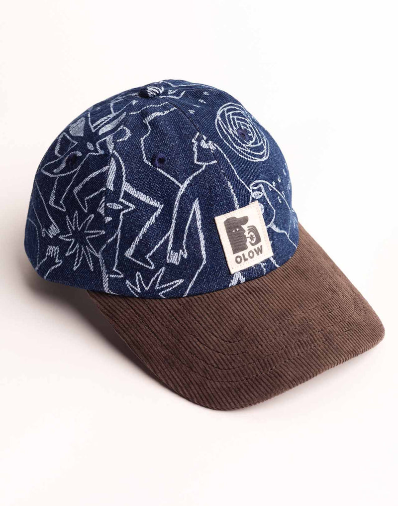 Casquette Six Panel Life Dance Denim Bleu & Marron en coton, Coton recyclé – OLOW
